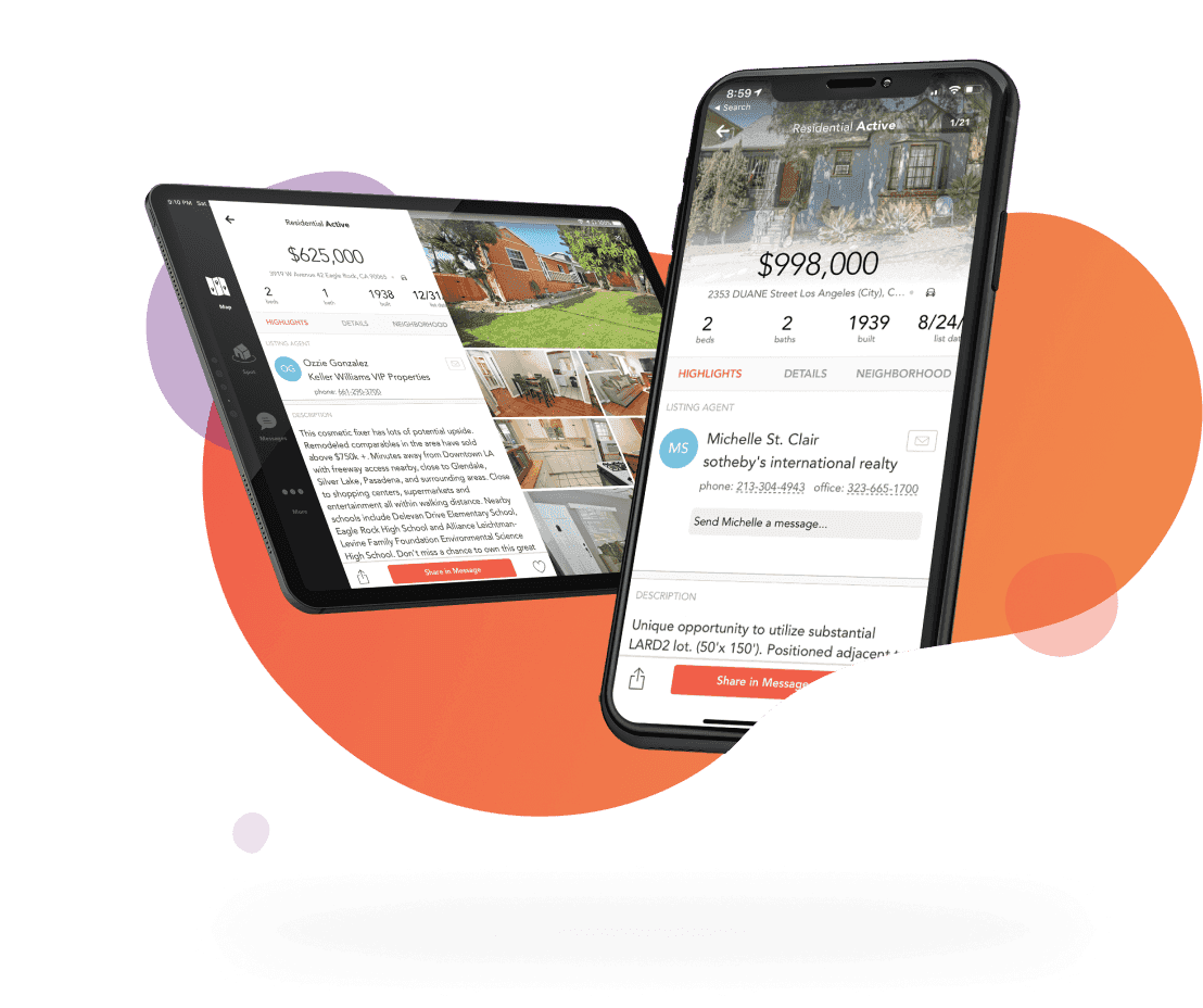 Our home search app on phone and tablet